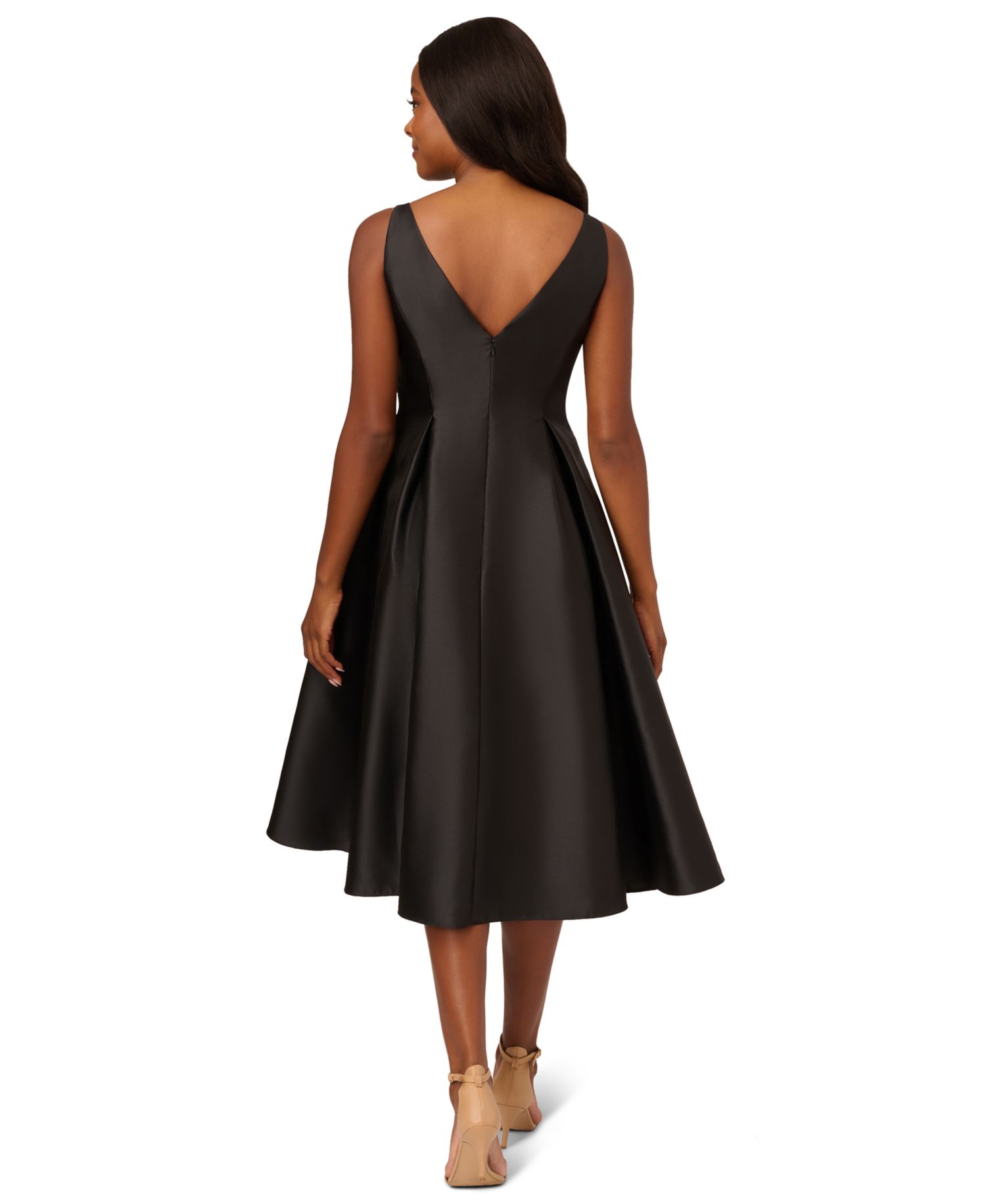 Women's Boat-Neck Fit & Flare Midi Dress