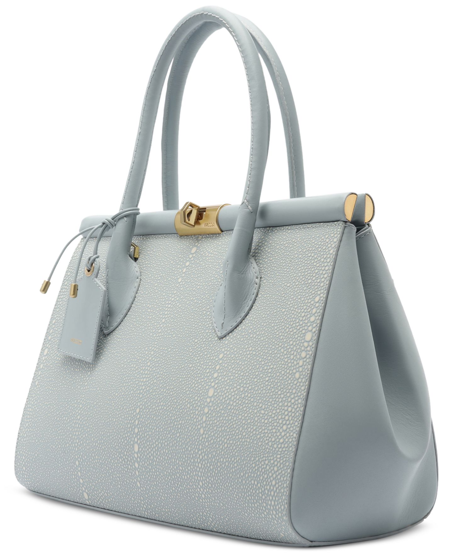 Женская сумка Arezzo Morgan Medium Turn-Lock Tote Handbag, цвет: Синий — фото 5