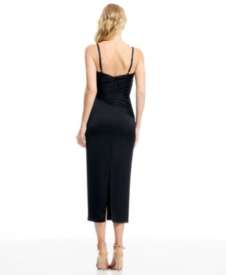 cocktail dress halter Annita Crepe Halter Midi Dress - Black main image 0