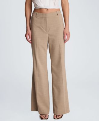Women's Fly-Front Mid-Rise Flare Pants