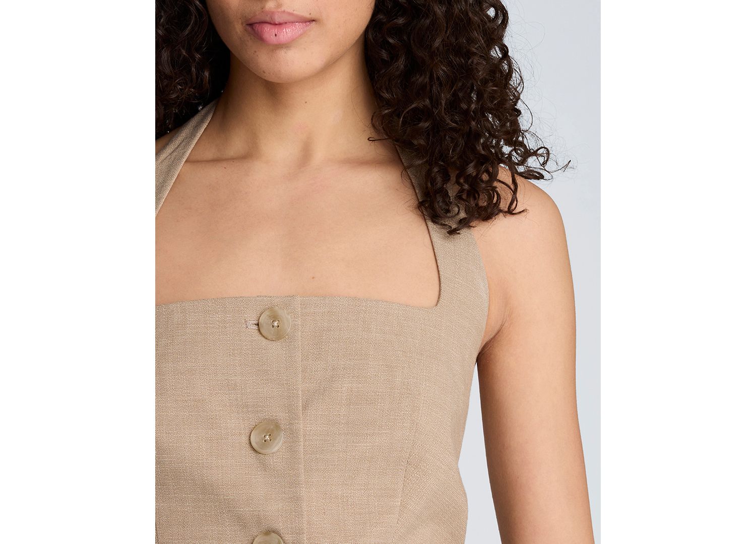 Women's Four-Button Halter Neck Vest