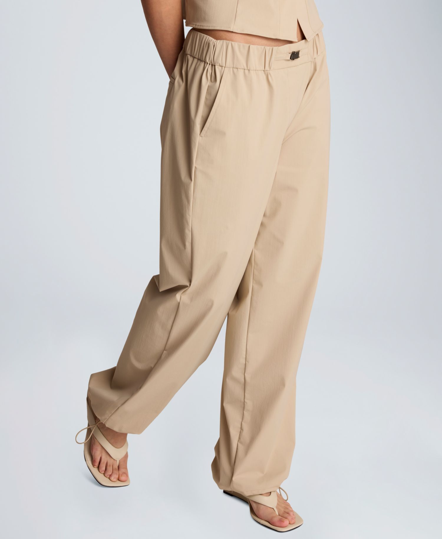 Women's Pull-On Wide-Leg Bungee Hem Pants