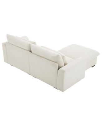 Corduroy Sectional Sofa with Ottoman