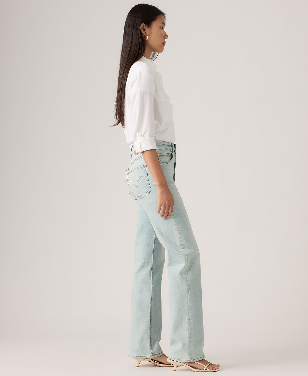 Levi's Women's Ribcage High-Rise Straight Full Length Jeans view 3 — MAYCSS fashion products