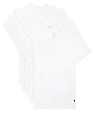폴로 랄프로렌 Polo Ralph Lauren Mens 5 Pack Crew-Neck Undershirts,White