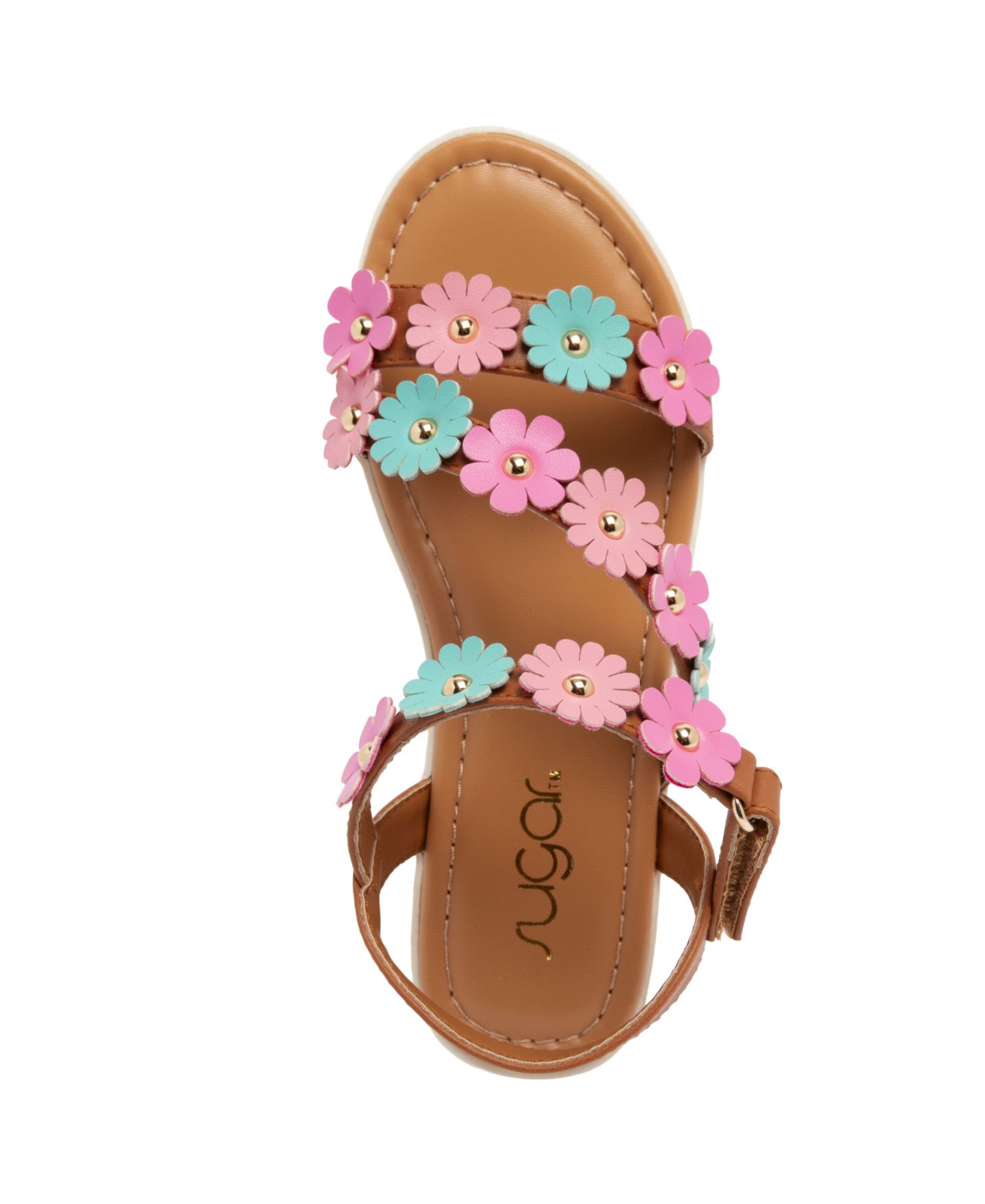 Сандалии Sugar Swift Buckle Sandals для девочек, цвет: Коричневый разноцветный — фото 4