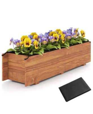 Elevated Wooden Raised Garden Bed with Liner & Drainage