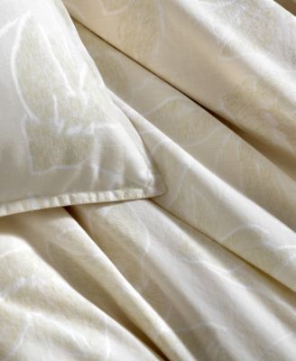 Leaves Washed Percale 3-Pc. Duvet Cover Set, King