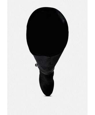 Rag and Co Womens Bison High Heeled Long Velvet Boots