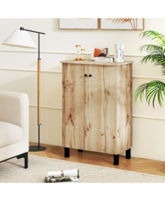 4-Tier Shoe Storage Cabinet with Removable Shelves & Doors