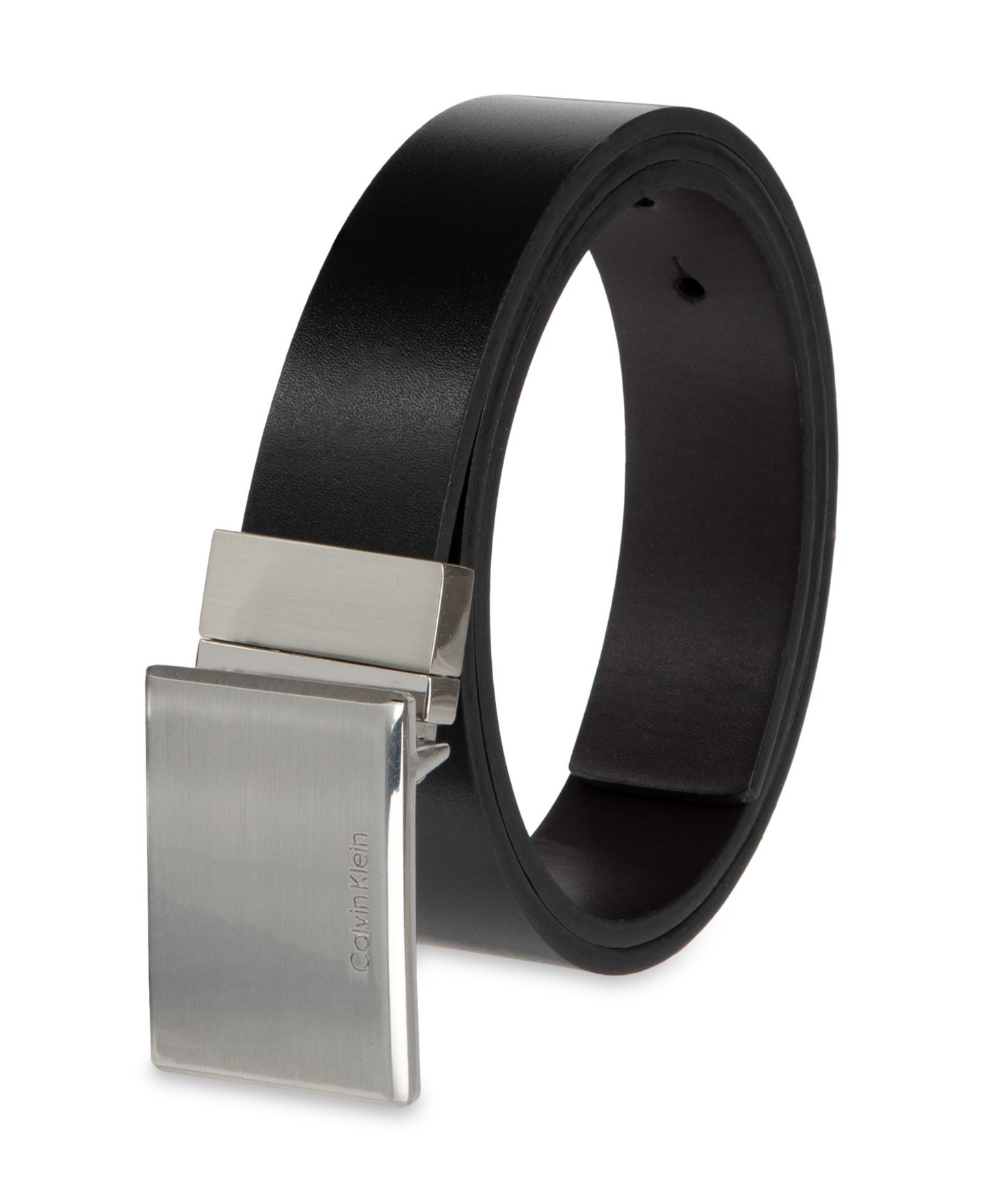 Ремень Calvin Klein Two-In-One Reversible Plaque Buckle Dress Belt для мальчиков, цвет: Чёрный / Коричневый — фото 3