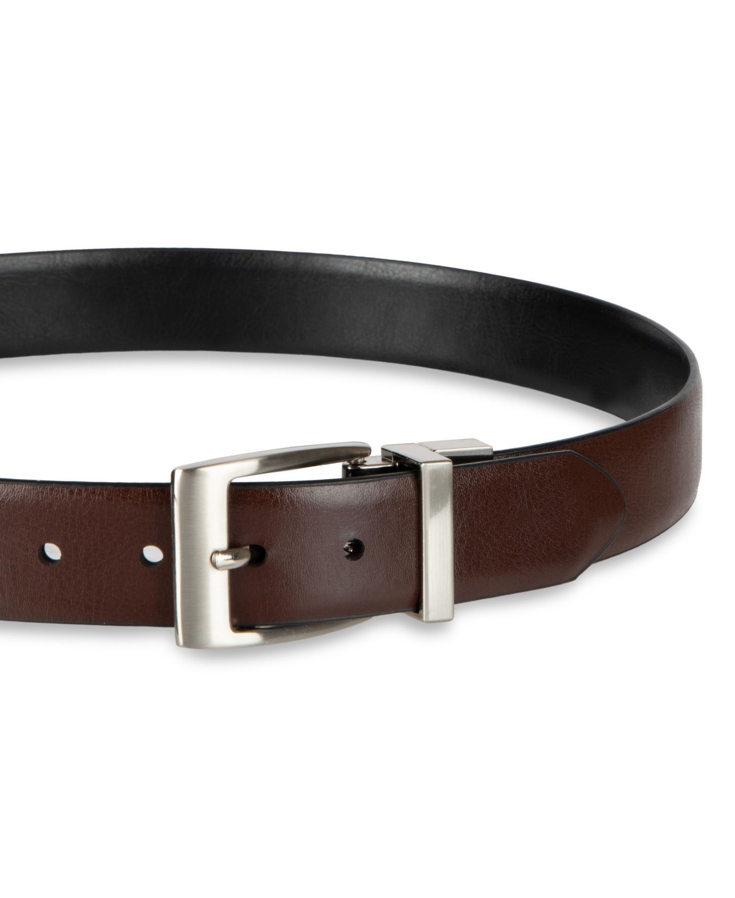 Ремень Calvin Klein Two-In-One Reversible Dress Belt для мальчиков, цвет: Коричневый / Чёрный — фото 6
