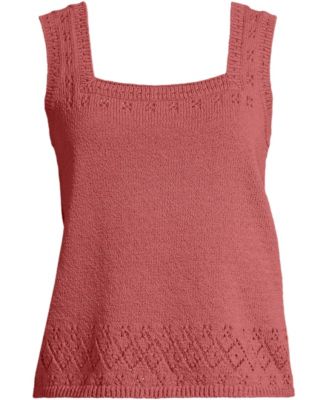 Women's Pointelle Square Neck Tank Sweater