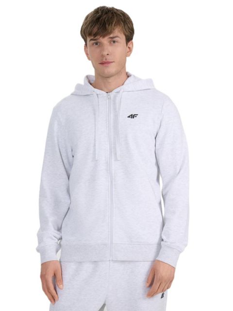 Мужской свитшот 4F Zip-Up Sweatshirt With A Hood, цвет: Светлый серый меланжевый