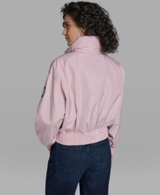 Women's Cropped Stand Collar Bomber Jacket