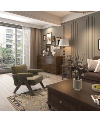 Brown 6-Drawer Finish Dresser Chest of Drawers Cabinet