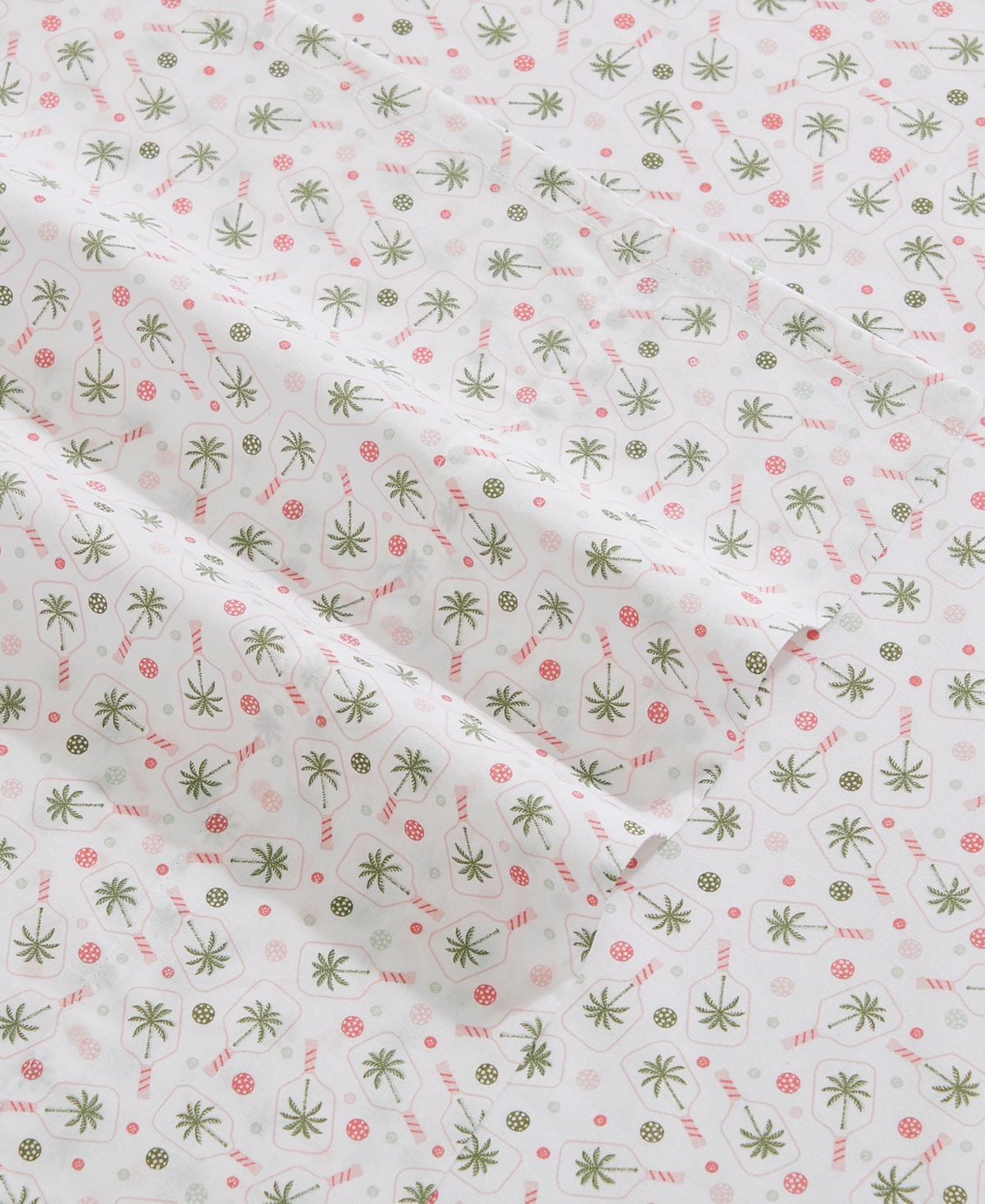 Tommy Bahama Home Pickleball Palm 200-Thread Count Washed Cotton 4-Pc. Sheet Set