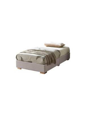 Lucas Upholstered Platform Contemporary Frame Bed, Brown/Gold