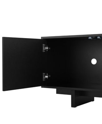 Retro Wood Grain TV Stand for TVs up to 75", Rustic Media Console with Storage