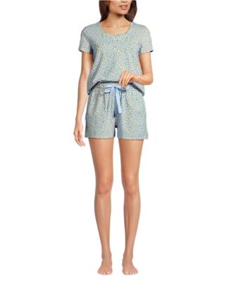 Women's Knit 2 Piece Pajama Set - Short Sleeve Top and Shorts