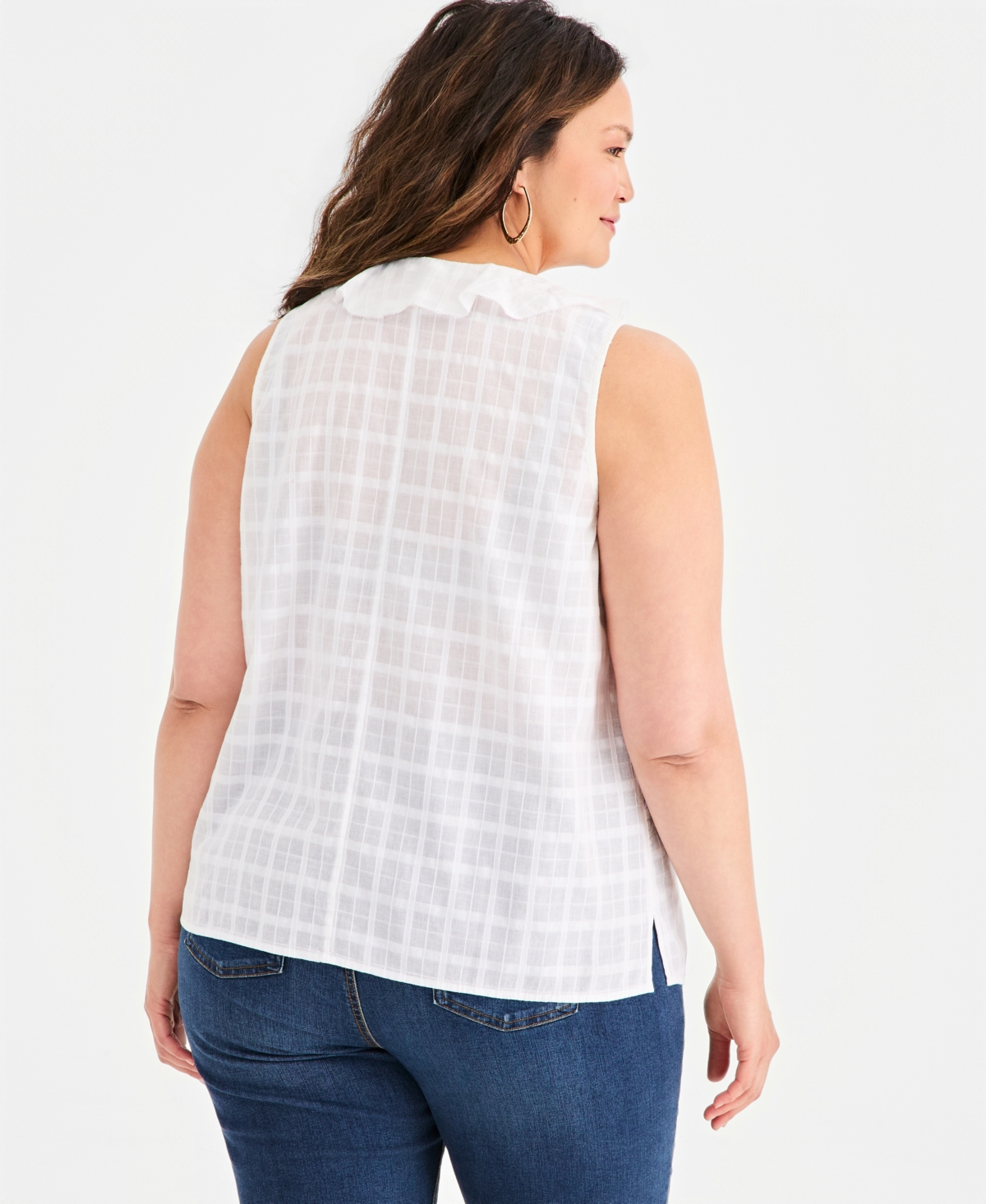 Style & Co Plus Ruffle V-Neck Sleeveless Top, Macy's Exclusive