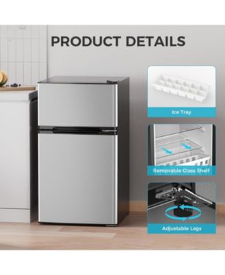 3.2 Cu.Ft Compact Refrigerator with Freezer, Double Door