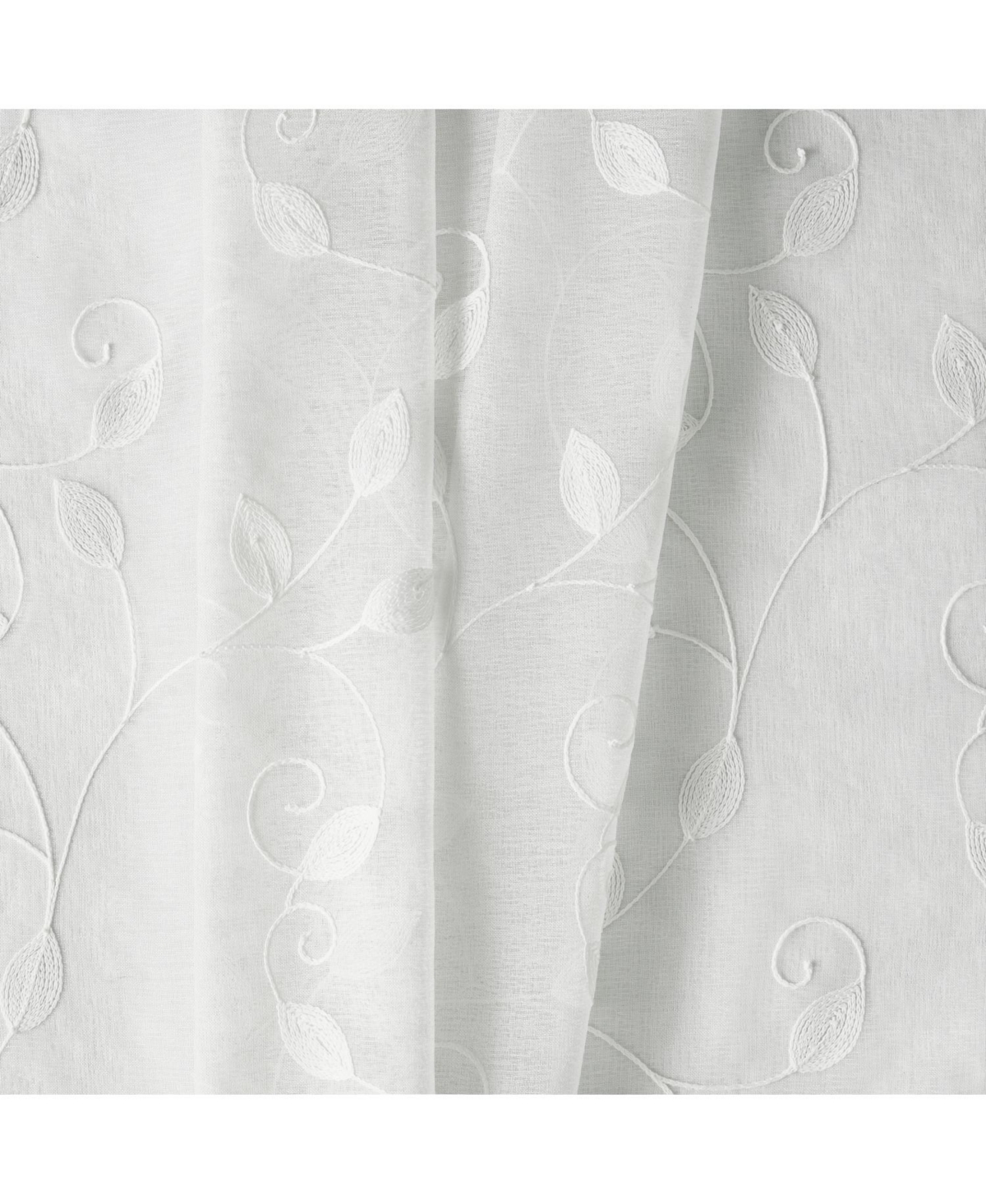 Ellis Curtain Chatham 100% Polyester Embroidered Sheer Rod Pocket Curtain Panel 52" x 84"