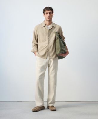 Men's Bowling Collar Cotton Overshirt