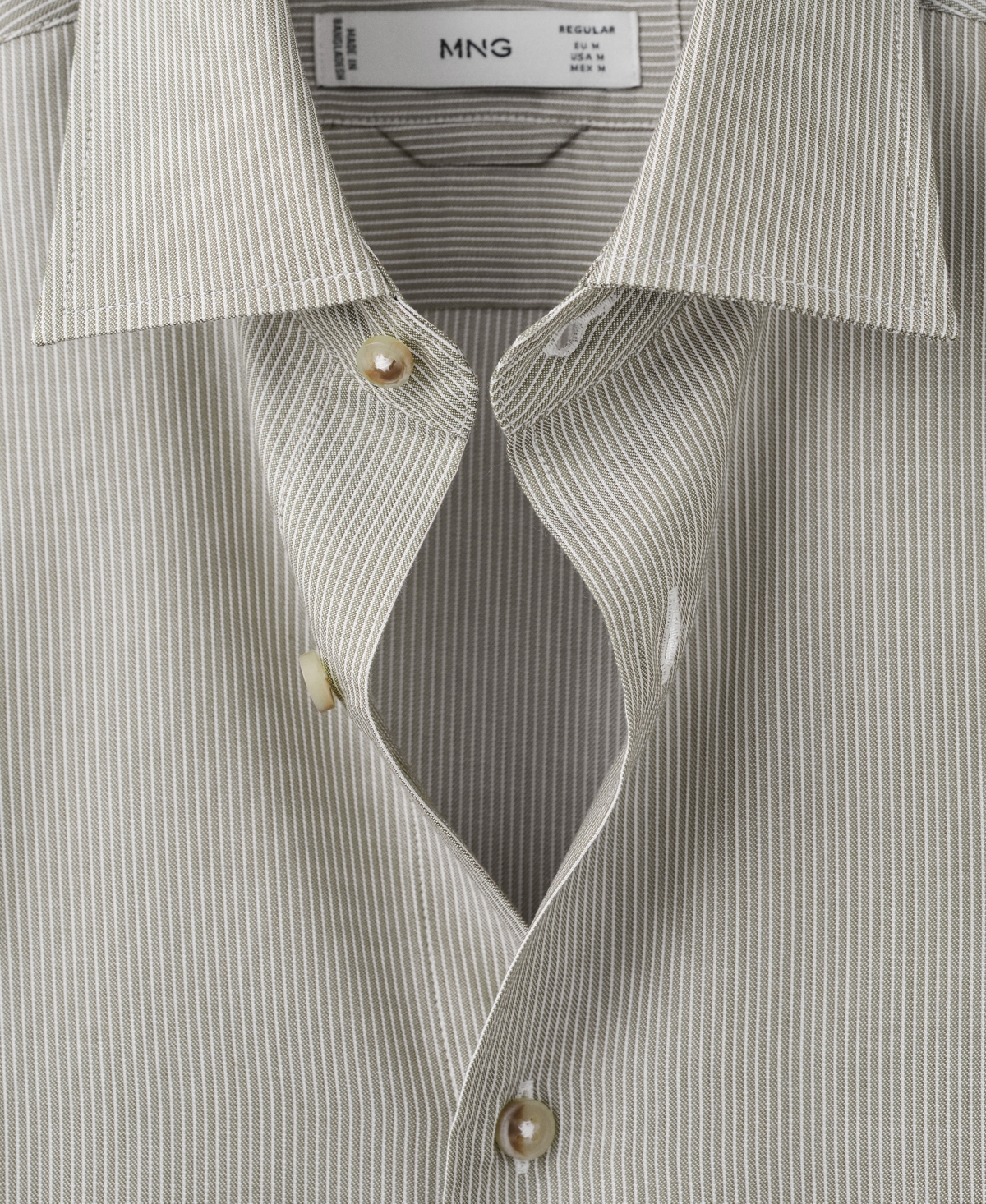 Mango Men's Lyocell Striped Regular-Fit Shirt