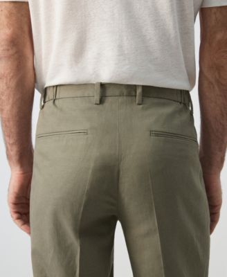 Men's Slim-Fit Linen-Lyocell-Blend Pants
