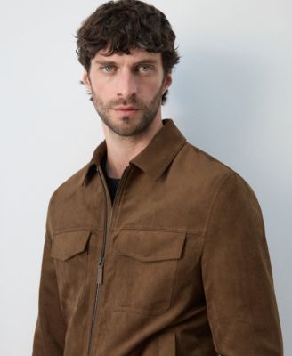 Men's Suede-Effect Pockets Jacket