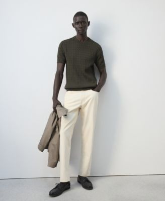 Men's Cotton Cable-Knit T-Shirt