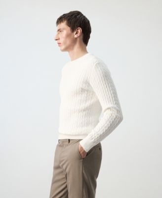 Men's Cotton Cable-Knit Sweater