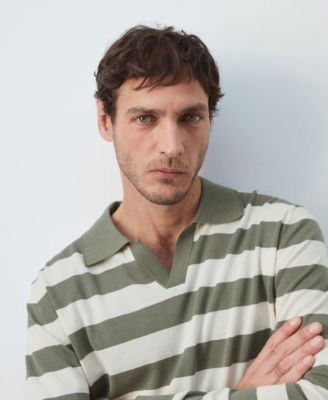 Men's Cotton Fine Knit Polo Sweater