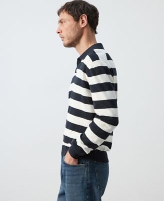 Men's Cotton Fine Knit Polo Sweater