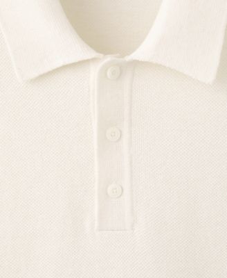 Men's Microstructure Fine-Knit Polo Shirt