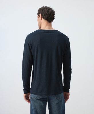 Men's Henley Linen-Blend T-Shirt