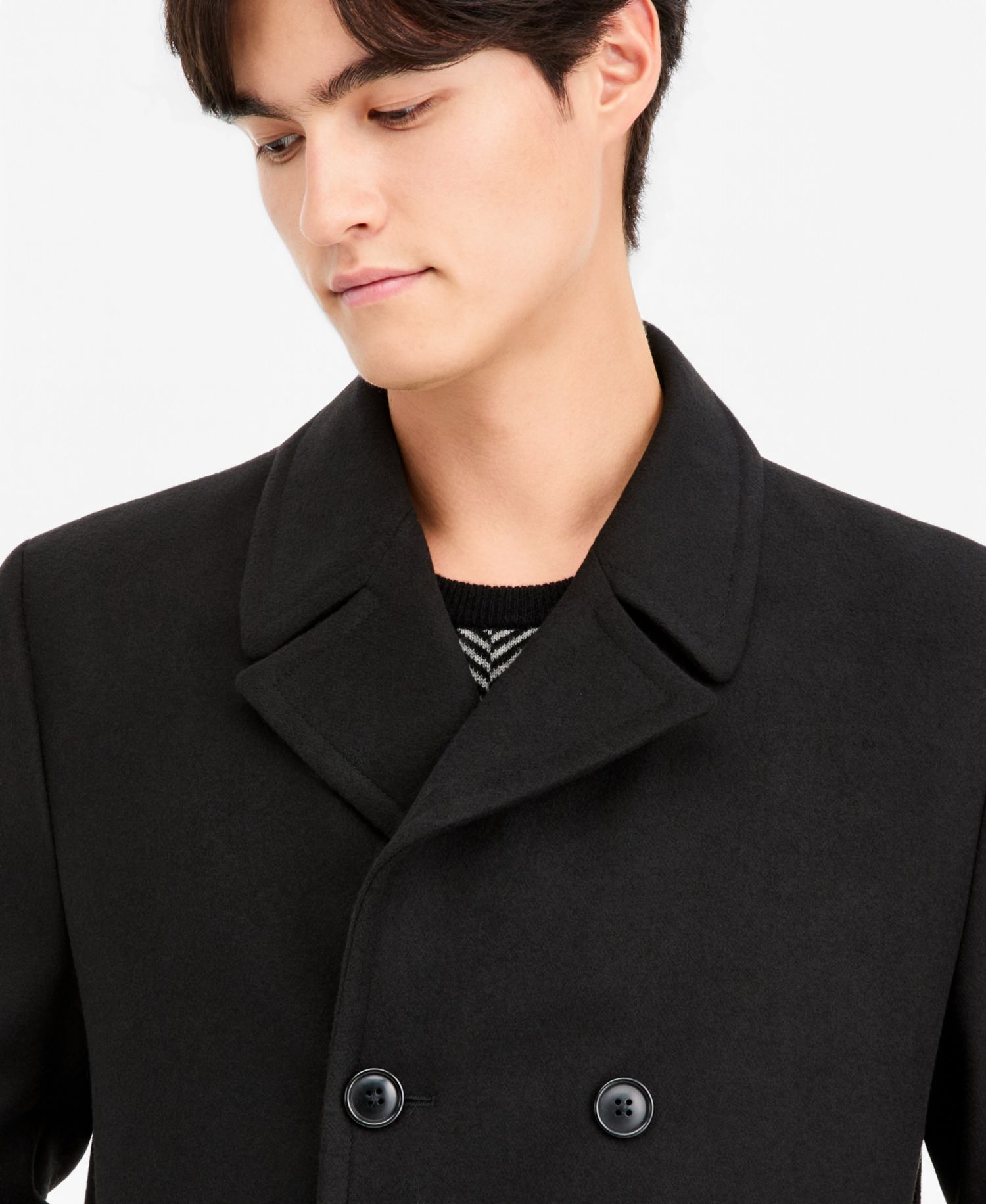 Men's Classic-Fit Double Breasted Wool Overcoat