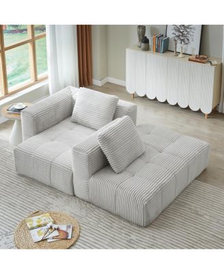L-Shape Modular Cloud Sectional Sofa with Chaise Lounge