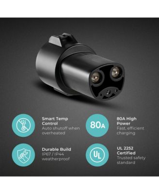 J1772 to NACS EV Charging Adapter 80A (240V AC) - UL 2252 Certified