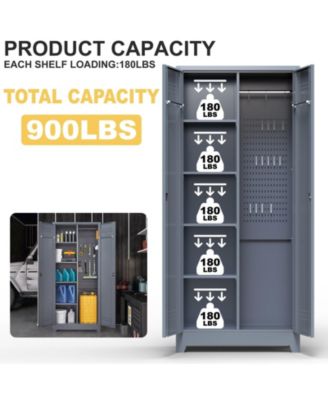 Metal Lockers Cleaning Tool Storage Cabinets With Locking Doors
