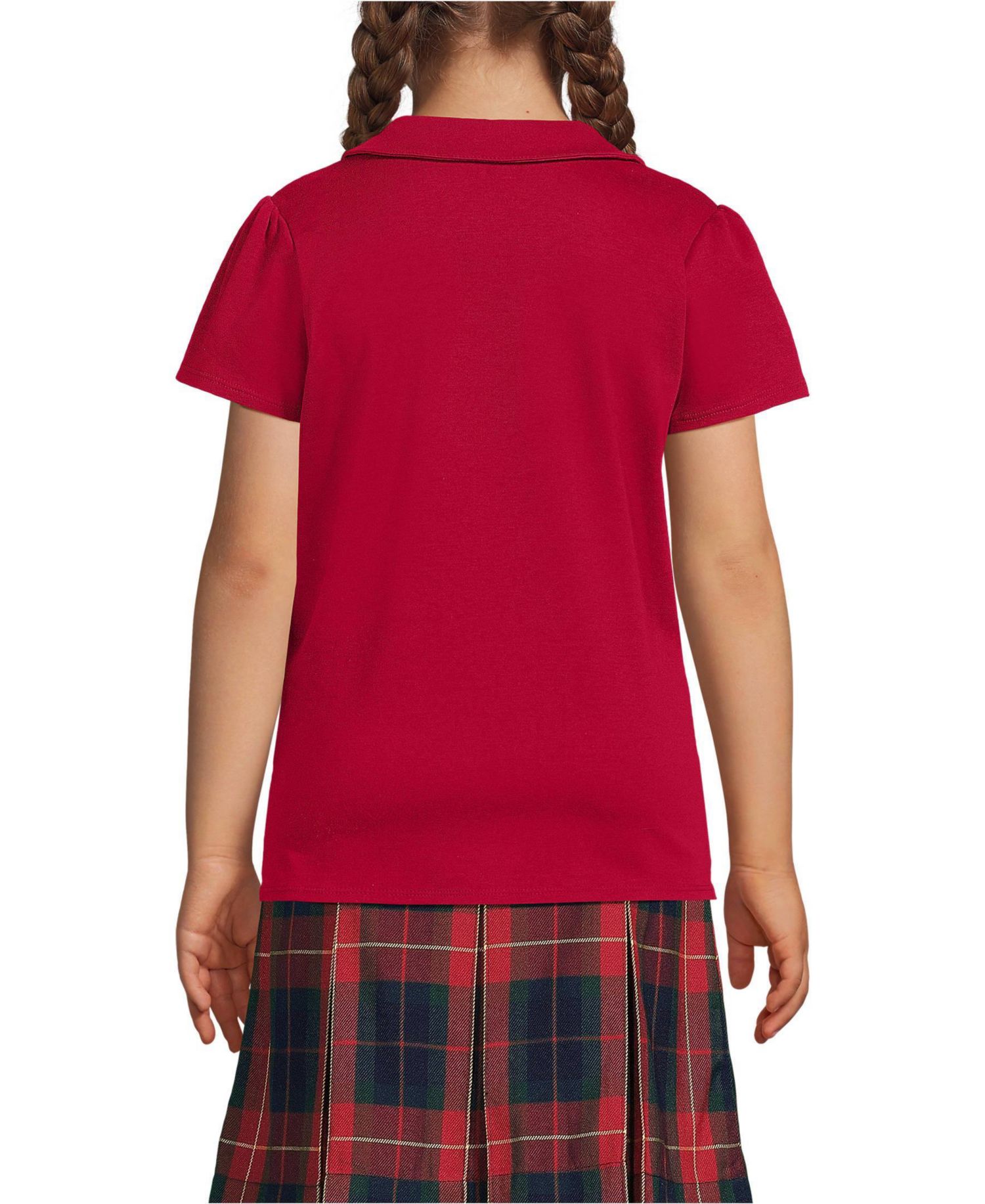 School Uniform Girls Short Sleeve Peter Pan Collar Polo Shirt