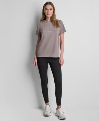 Women's Rhinestone Varsity Logo Relaxed-Fit Pull-On T-Shirt