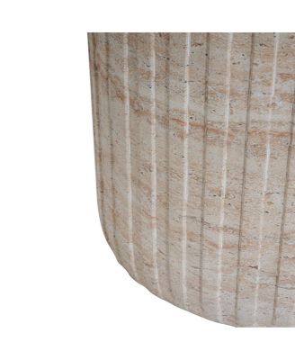 Outdoor/Indoor Lightweight Concrete Side Table,Travertine Finish