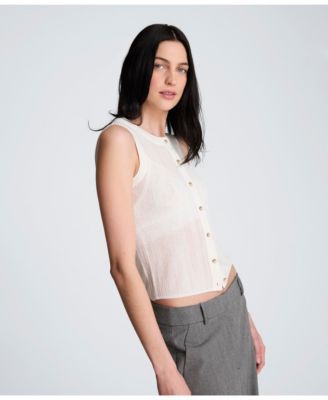 Women's Sheer Variegated Rib Vest