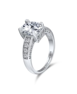 Classic Sterling CZ Oval Solitaire Promise Ring Cubic Zirconia Band