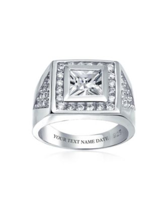 Princess Cut Cubic Zirconia Big Statement Ring .925
