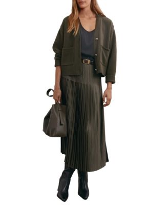 Women's Wool-Cashmere Button-Through Cardigan Sweater