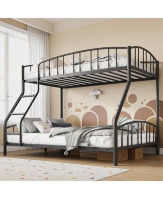 Metal Bunk Bed with Ladder & Guardrail, Heavy Duty Steel Frame, Space Saving Bed for Kids.