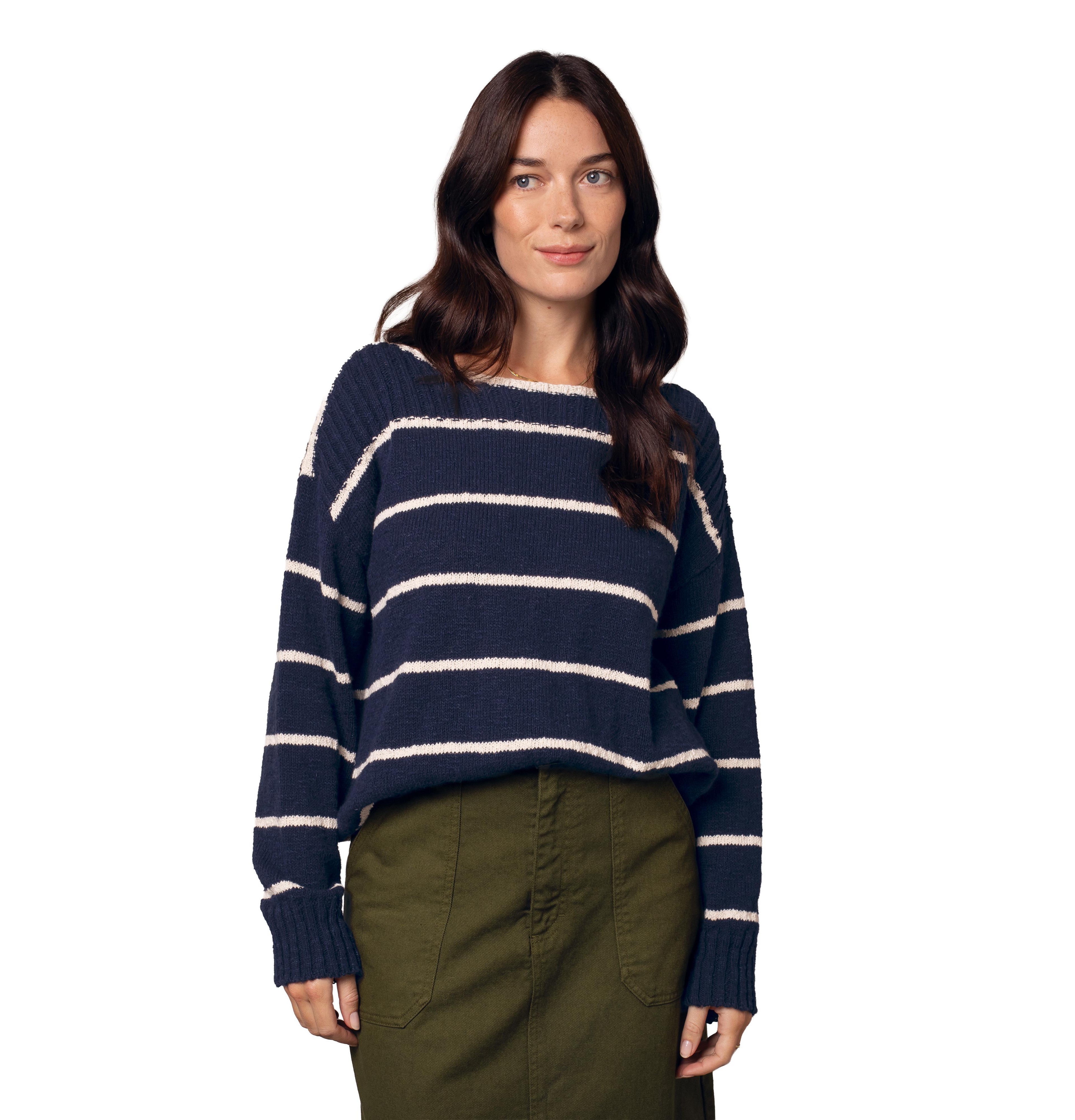 Celtic & Co. Women's Stripe Boat Neck Sweater
